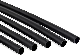 JUKR (Black 5 mm - 5 Meters) Heat Shrink Tube Sleeve Electronics Electrical Wires Cables Students DIY Projects Home Wiring Insulation Made For Service Centers 2:1 Ratio Heat Shrinkable Wrap Tubes Kit